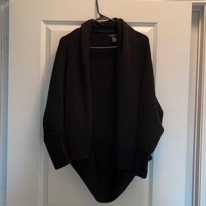 BCBG oversized black open front sweater